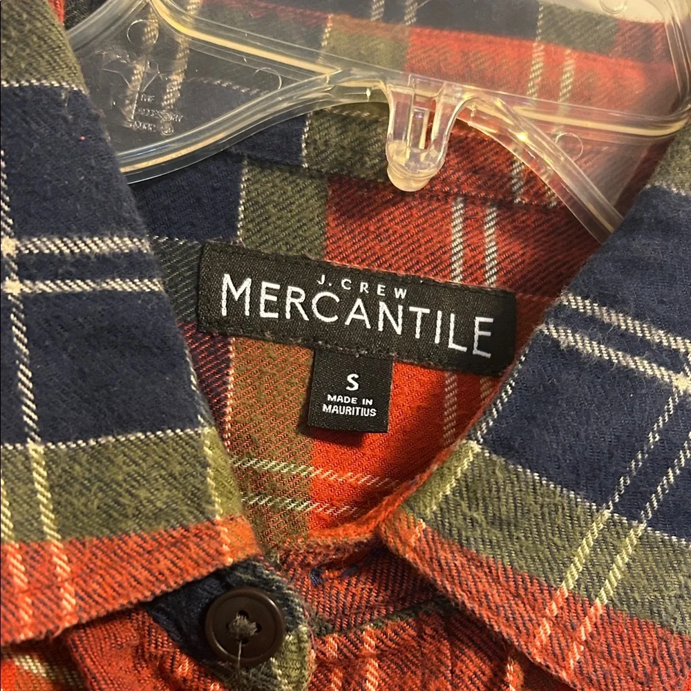 J. Crew Mercantile Men's Red Plaid Cotton Button Down Shirt - Size Small
